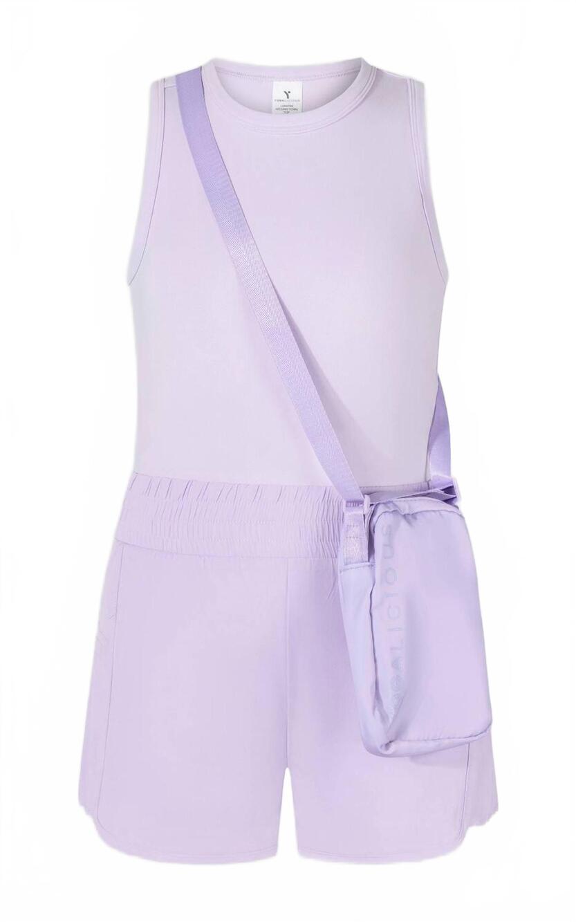 NEW 90 DEGREE BY REFLEX tween girls' racerback tank with side pleats shorts & ca